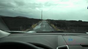 The rain doesn't keep you and Violet from exploring the lava flow